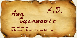 Ana Dušanović vizit kartica